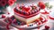 Delicious heart shaped cake with fresh berries for Valentine\\\'s day holiday