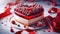 Delicious heart shaped cake with fresh berries for Valentine\\\'s day holiday