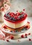 Delicious heart shaped cake with fresh berries for Valentine\\\'s day holiday