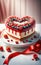 Delicious heart shaped cake with fresh berries for Valentine\\\'s day holiday