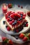 Delicious heart shaped cake with fresh berries for Valentine\\\'s day holiday