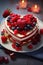 Delicious heart shaped cake with fresh berries for Valentine\\\'s day holiday