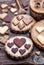 Delicious heart shaped cookies baked with love