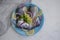 Delicious herring,  portion  marinated  cooking  appetizer  blue onion parsley portion appetizer