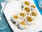 Delicious herring rolls with olives