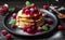 delicious home made berry pancake ai generated