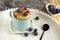 Delicious homemade blueberry muffin mug cake with fresh berries