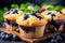 Delicious homemade blueberry muffins with easy recipe concept in a cozy kitchen setting.