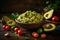 Delicious Homemade Guacamole: Fresh and Flavorful Avocado Dip. AI generated
