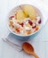 Delicious homemade muesli with fruit and nuts