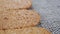 Delicious homemade oatmeal cookies on a rustic mat.