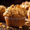 Delicious Homemade Peanut Butter Muffin With Crunchy Nuts And Chocolate Chips