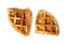 Delicious homemade waffles isolated on the white background