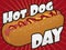 Delicious Hot Dog Promoting its Celebration Day, Vector Illustration