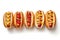 Delicious Hot Dogs with Classic Condiments Tasty Treats Isolated on White. created with Generative AI