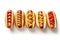 Delicious Hot Dogs with Classic Condiments Tasty Treats Isolated on White. created with Generative AI