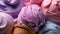 Delicious Ice Cream Cones In Lush Purple And Magenta Colors