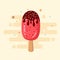 Delicious ice cream on stick cartoon vector illustration