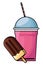 Delicious ice lolly icon cartoon and frozen ice shaved