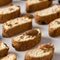 Delicious Italian Cantuccini Cookie on Gray Background Square