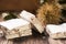 Delicious Italian festive torrone or nougat