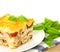 Delicious Italian Lasagna / with fresh basil