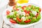 Delicious Italian mozzarella salad with croutons