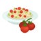 Delicious Italian pasta with whole cherry tomatoes on plate