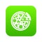 Delicious italian pizza lifted slice one icon digital green