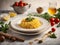 Delicious Italian Risotto alla Milanese is a creamy saffron risotto, food photography