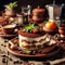 delicious italian tiramisu dessert in a rustic setting