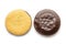 Delicious Jaffa Cakes. Cookies covered with dark chocolate