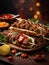 Delicious kebab with sauce, dish that is sure to tantalize your taste buds. The meat grilled