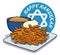 Delicious Latkes with Sour Cream and Apple Sauce, Vector Illustration