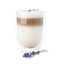 Delicious latte with lavender isolated