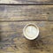 A delicious latte, on a wooden background