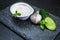 Delicious Lebanese food, Tzatziki sauce, produced with garlic, cucumber, mint and labneh