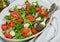 Delicious lettuce salad with salted or smoked salmon