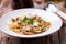 Delicious linguine pasta in a clams sauce