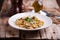 Delicious linguine pasta in a clams sauce