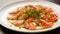 Delicious lobster carpaccio, the Italian dish on plate, food photography