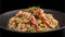 Delicious lobster linguine, a decadent pasta dish, food photography