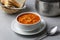 Delicious looking tomato soup. Turkish name Domates corbasi