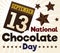 Delicious Loose-leaf Calendar Half Bitten for National Chocolate Day, Vector Illustration