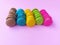 Delicious macaron, colorful row