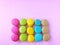 Delicious macaron, sweet dessert, colorful macaroon