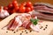 Delicious meals Italian salami bacon