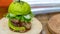 Delicious Meat Green Burger With Fresh Vegetable