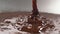 Delicious melted chocolate pouring