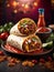 Delicious Mexican burrito, warm tortilla filled with a variety of savory ingredients